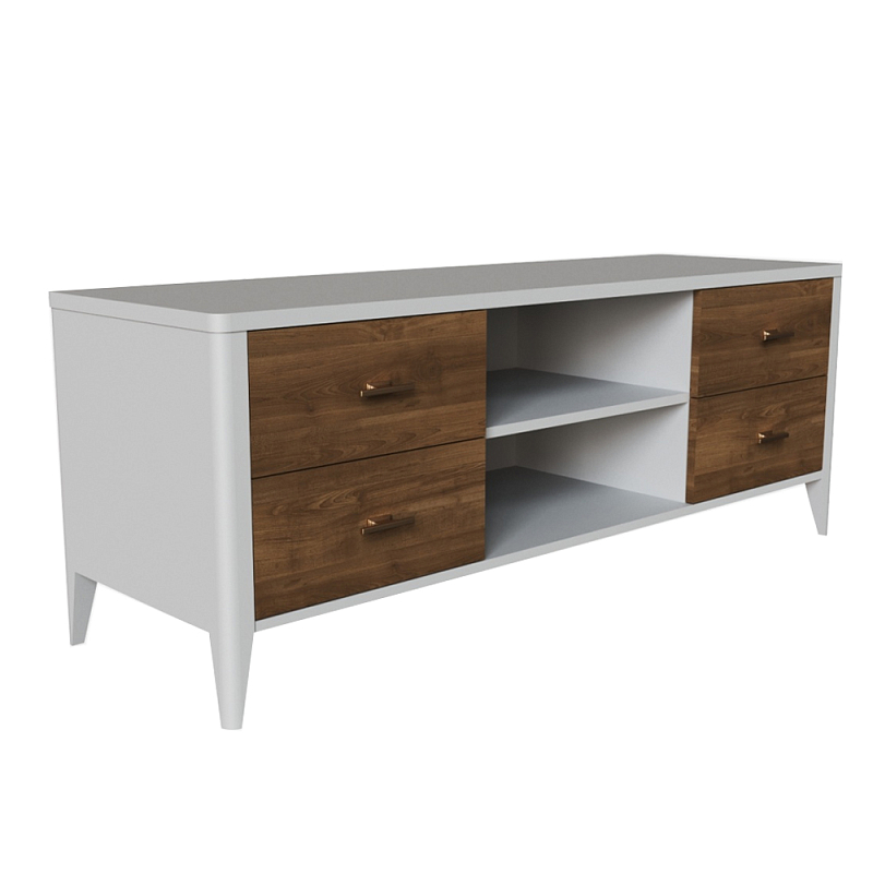 ТВ-тумба с 4-мя ящиками и полками Tasteful Furniture Слоновая кость ТВ-тумба с 4-мя ящиками и полками Tasteful Furniture Слоновая кость в Липецке | Loft Concept