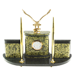 Настольный письменный набор из змеевика и бронзы с декором в виде орла Successful Leader варинант исполнения - 1 | Loft Concept в Липецке