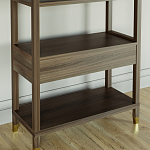 Стеллаж Elsa Dreams Walnut со стеклянными полками и ящиком варинант исполнения - 6 | Loft Concept в Липецке