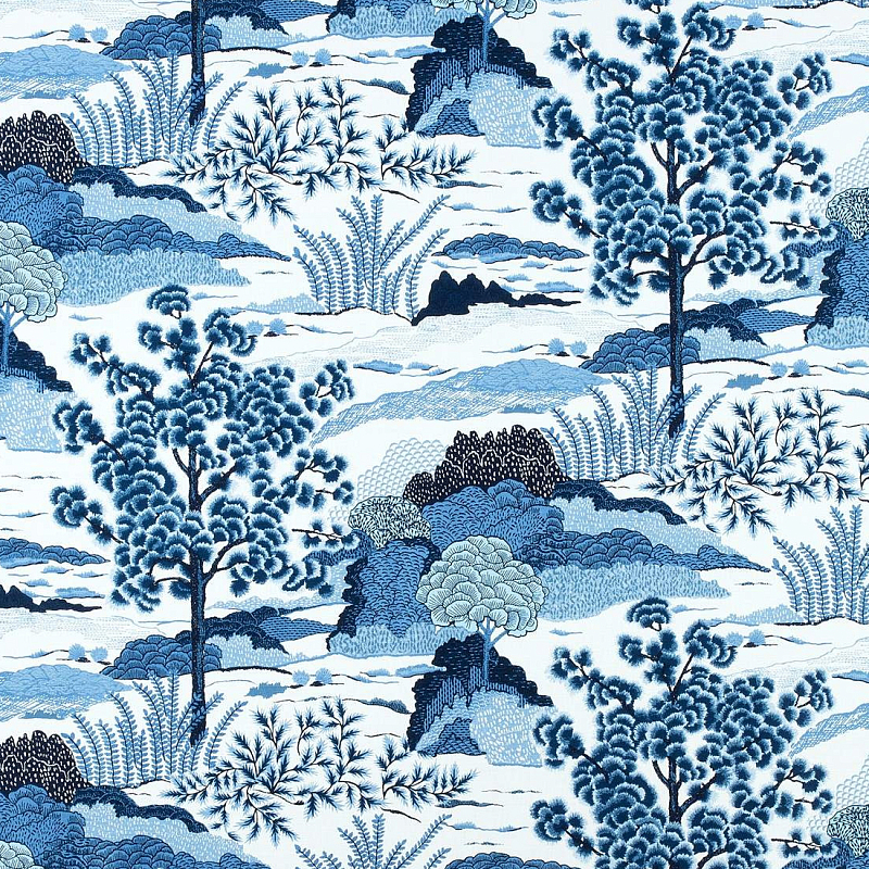 Ткань Blue landscape синий пейзах T3-89  в Липецке | Loft Concept 
