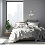 Бра белого цвета с изогнутыми световыми линиями и круглым основанием Luke Lampco Tracer Lamp варинант исполнения - 7 | Loft Concept в Липецке