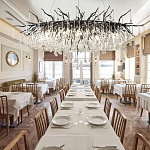 Люстра черная овальная с прозрачными стеклянными подвесками в форме капель FAIRYTREE Light варинант исполнения - 1 | Loft Concept в Липецке