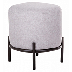 Круглый пуф на металлических ножках с обивкой из рогожки Casey Poof варинант исполнения - 2 | Loft Concept в Липецке