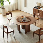 Стол обеденный круглый с двойной столешницей Walnut Wood Table варинант исполнения - 3 | Loft Concept в Липецке