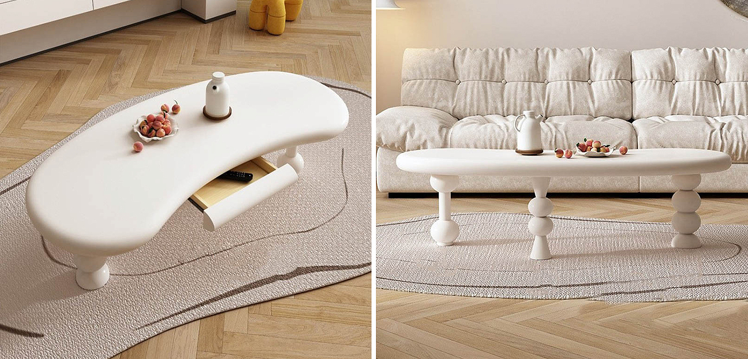 Кофейный стол с ящиком Martina Unique Shape Coffee Table Кофейный стол с ящиком Martina Unique Shape Coffee Table - Loft-Concept в Липецке
