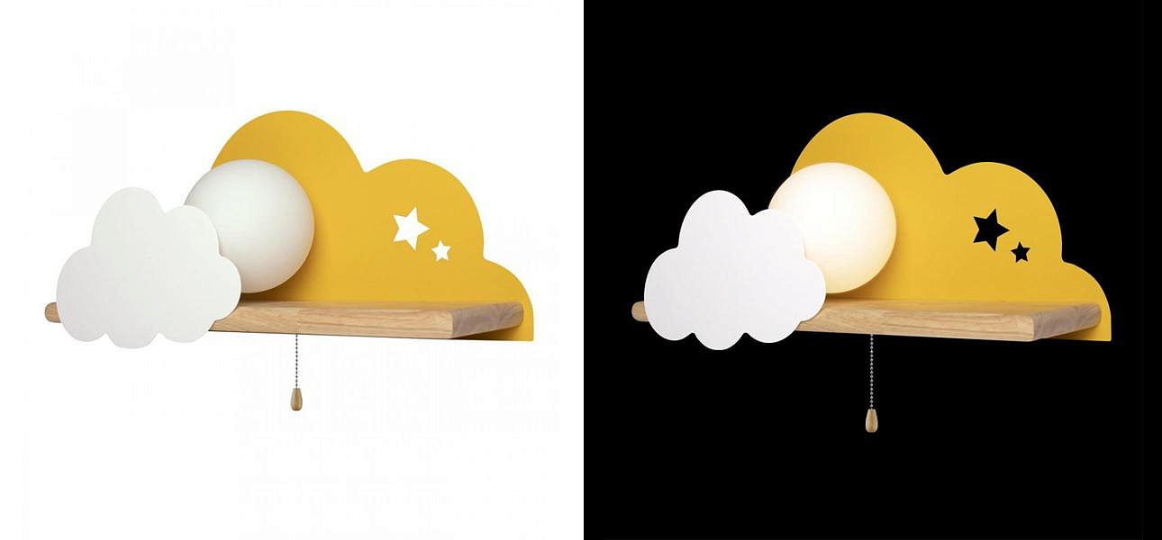 Бра с полкой желтое Облако Wall Lamp Yellow Cloud Бра с полкой желтое Облако Wall Lamp Yellow Cloud - Loft-Concept в Липецке