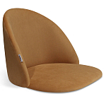 Барный стул со спинкой и металлической подставкой на 3-х деревянных ножках Горчичный Велюр Vendramin Chair варинант исполнения - 2 | Loft Concept в Липецке