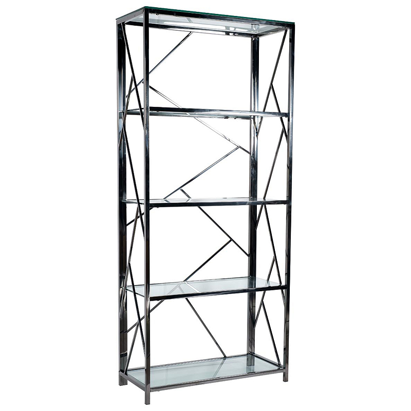 Стеллаж Galbaio Rack Нержавеющая сталь Прозрачное Стекло Стеллаж Galbaio Rack Нержавеющая сталь Прозрачное Стекло в Липецке | Loft Concept