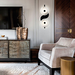 Бра со стеклянными плафонами-дисками Black and White Circles Wall Lamp варинант исполнения - 2 | Loft Concept в Липецке