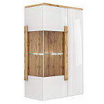 Витрина навесная двухдверная с белым глянцевым фасадом Grace of Furniture варинант исполнения - 1 | Loft Concept в Липецке