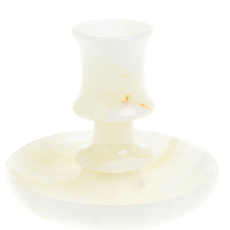 Подсвечник в виде чаши из натурального камня оникс Stone Candlestick Бежевый Подсвечник в виде чаши из натурального камня оникс Stone Candlestick Бежевый в Липецке | Loft Concept