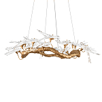 Люстра подвесная с прозрачными стеклянными птичками на ветвях Диаметр 100 см Serip Voa варинант исполнения - 6 | Loft Concept в Липецке