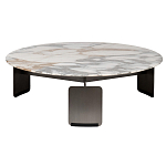 Столик журнальный с круглой мраморной столешницей на трех опорах Marble Stone Drawing варинант исполнения - 6 | Loft Concept в Липецке