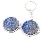 Зеркало брелок карманное двухстороннее из натурального камня Лазурит Stone Mirrors варинант исполнения - 6 | Loft Concept в Липецке