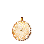 Подвесной светильник с плафоном из рельефного стекла Peony Glass Bronze  варинант исполнения - 4 | Loft Concept в Липецке