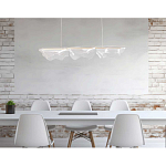 Люстра линейная с 3-мя белыми волнистыми плафонами Wave Line варинант исполнения - 11 | Loft Concept в Липецке