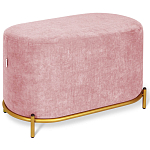 Банкетка овальная пыльно-розовый велюр на 4-х металлических ножках золотого цвета SANJAY варинант исполнения - 1 | Loft Concept в Липецке