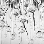 Люстра подвесная с прозрачными стеклянными подвесками в форме капель Диаметр 60 см Droplet Chandelier варинант исполнения - 16 | Loft Concept в Липецке