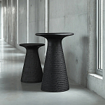 Круглый приставной столик из массива манго Piero Black Side Table варинант исполнения - 6 | Loft Concept в Липецке