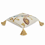 Чехол на подушку с кисточками и вышивкой птиц Ethnic mix Birds Square варинант исполнения - 1 | Loft Concept в Липецке