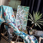 Постер на холсте в стиле шинуазри с изображением сада Chinoiserie Imperial Peach Garden Poster варинант исполнения - 3 | Loft Concept в Липецке