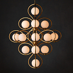 Люстра с закругленным каркасом золотого цвета и белыми плафонами Round Curl варинант исполнения - 3 | Loft Concept в Липецке