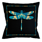 Подушка декоративная стрекоза бирюзово-жёлтая Ikat Pattern варинант исполнения - 1 | Loft Concept в Липецке