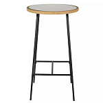 Барный столик с круглой плетеной столешницей Wicker Table Top варинант исполнения - 1 | Loft Concept в Липецке
