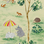 Обои ручная роспись Promenade Original colourway on cream painted silk варинант исполнения - 2 | Loft Concept в Липецке