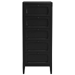 Комод узкий с 5-ю ящиками черный Silva Black Chest of Drawers варинант исполнения - 1 | Loft Concept в Липецке