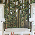 Обои ручная роспись Redwoods Sequoia on Sterling Silver gilded paper варинант исполнения - 3 | Loft Concept в Липецке