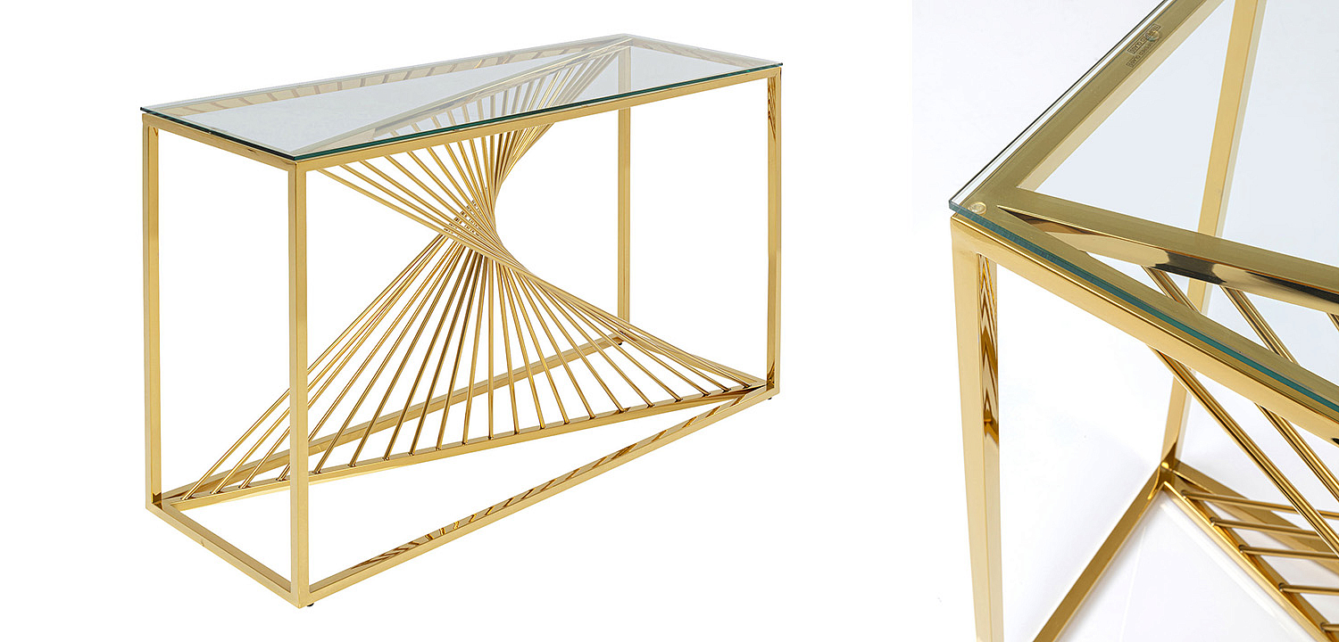 Консоль Golden Whirl with glass surface Консоль Golden Whirl with glass surface - Loft-Concept в Липецке