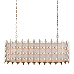 Люстра овальной формы с фактурным серебряным каркасом и тканевым абажуром Silver Honeycomb варинант исполнения - 3 | Loft Concept в Липецке