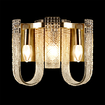 Бра с металлическим основанием золотого цвета и хрустальными подвесками Textured Glass варинант исполнения - 1 | Loft Concept в Липецке