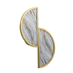 Бра с двумя полукруглыми плафонами из искусственного алебастра в бронзовой оправе Marbella варинант исполнения - 6 | Loft Concept в Липецке