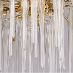 Люстра золотого цвета с декоративными ветками и длинными прозрачными стеклянными подвесами в форме сосулек Droplet Chandelier варинант исполнения - 4 | Loft Concept в Липецке