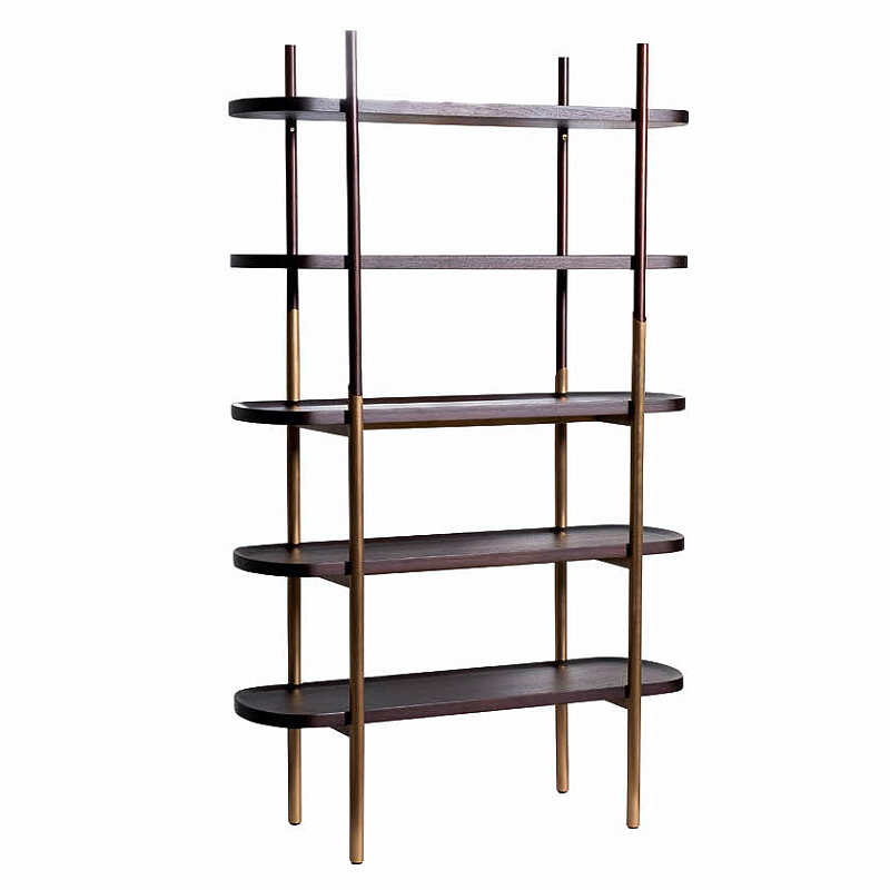 Стеллаж Agostin Rack Латунь Шоколад Стеллаж Agostin Rack Латунь Шоколад в Липецке | Loft Concept