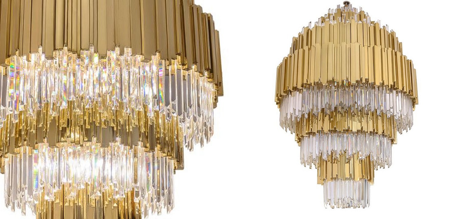 Большая многоярусная люстра Luxxu Modern Cascade Chandelier Gold Metal Glass 93 Большая многоярусная люстра Luxxu Modern Cascade Chandelier Gold Metal Glass 93 - Loft-Concept в Липецке