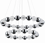 Светодиодная двухъярусная кольцевая люстра Crystal Globule Chandelier Chrome варинант исполнения - 1 | Loft Concept в Липецке
