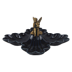 Менажница темно-синяя фарфоровая с бронзовой фигуркой ангела Eden Garden варинант исполнения - 1 | Loft Concept в Липецке