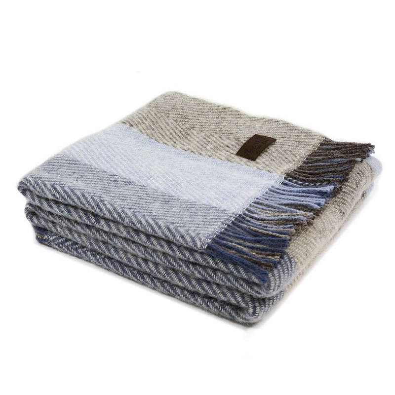 Плед VADSO SPINA 1002 Marzotto Серый Голубой в Липецке | Loft Concept 