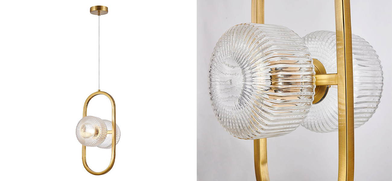 Подвесной светильник с рельефными плафонами Blown Glass Подвесной светильник с рельефными плафонами Blown Glass - Loft-Concept в Липецке