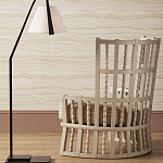 Торшер с черным каркасом и белым тканевым абажуром в форме конуса Stylish Solution варинант исполнения - 4 | Loft Concept в Липецке