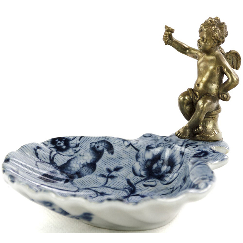 Блюдо Dish With Angel Белый Бронза Синий Блюдо Dish With Angel Белый Бронза Синий в Липецке | Loft Concept