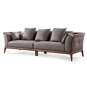 Диван c каркасом из массива дерева Walnut Wood Sofa