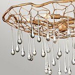 Люстра подвесная золотого цвета с металлическим сетчатым основанием и стеклянными каплевидными подвесками Hinkley варинант исполнения - 5 | Loft Concept в Липецке