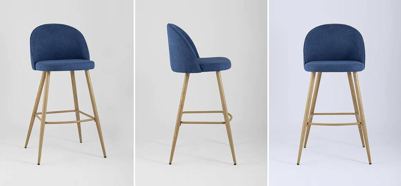 Барный Стул Miruna Chair Синий Шенилл Барный Стул Miruna Chair Синий Шенилл - Loft-Concept в Липецке