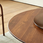 Стол обеденный круглый с двойной столешницей Walnut Wood Table варинант исполнения - 6 | Loft Concept в Липецке