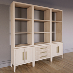 Модульный стеллаж Primo из трех составных элементов Светлый дуб варинант исполнения - 3 | Loft Concept в Липецке