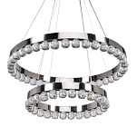 Люстра с двумя кольцами цвета хром и прозрачными хрустальными шарами по периметру Sacramento Transparent Balls Chandelier варинант исполнения - 1 | Loft Concept в Липецке